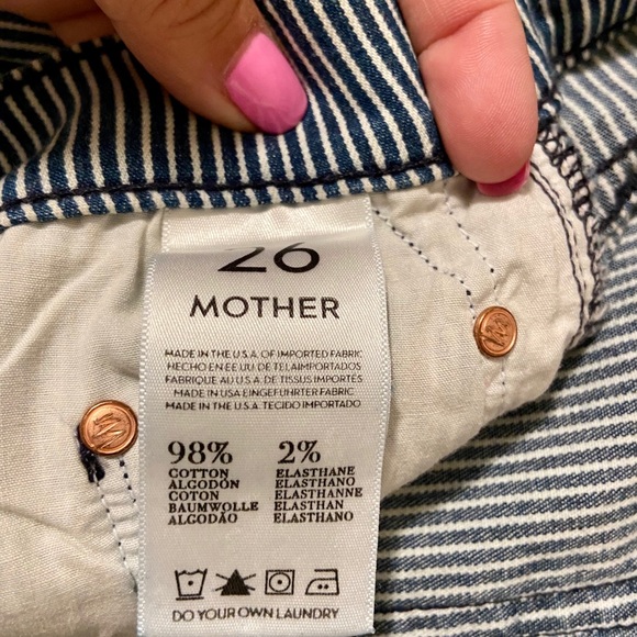 Mother The Vamp stripe distressed jean. - Picture 3 of 5